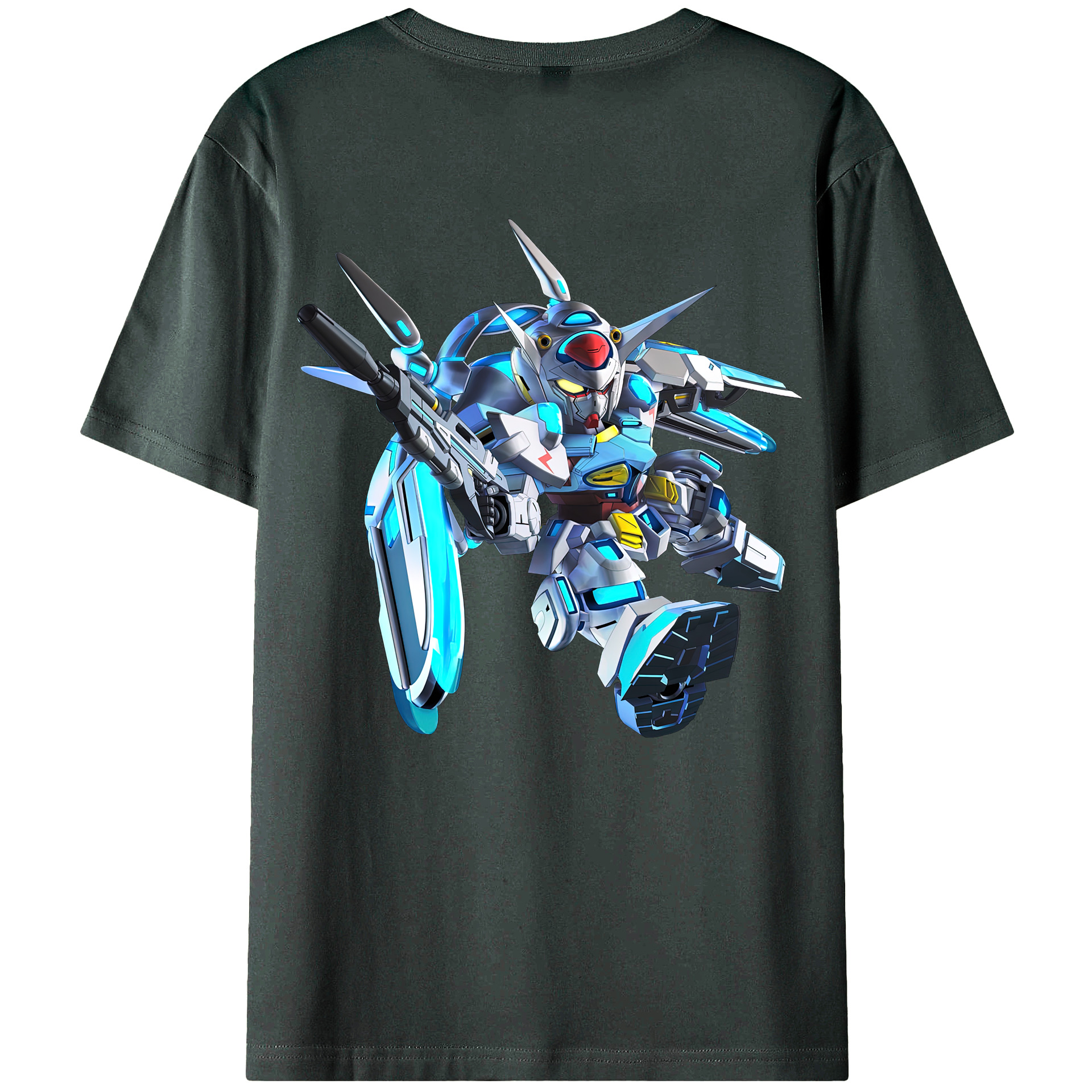 （画像用） 機動戦士ガンダム Mobile Suit Gundam 綿100％ メンズ半袖Tシャツ（バックプリント） 通気性